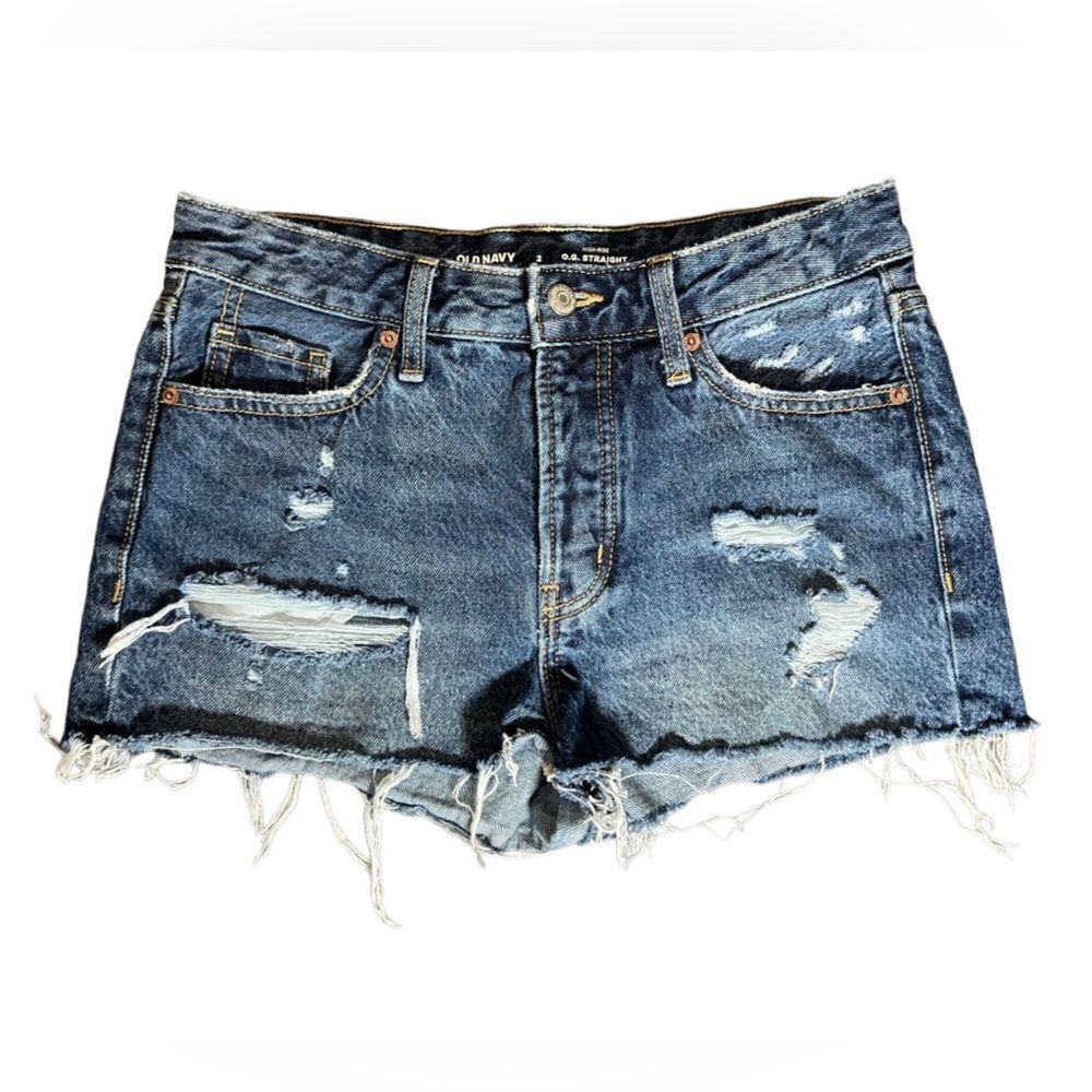 Old Navy high rise straight cut off jean shorts size 2